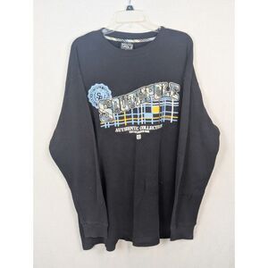 Y2K Southpole Graphic Print Logo Thermal Shirt Black Men's Size XXL/2XL